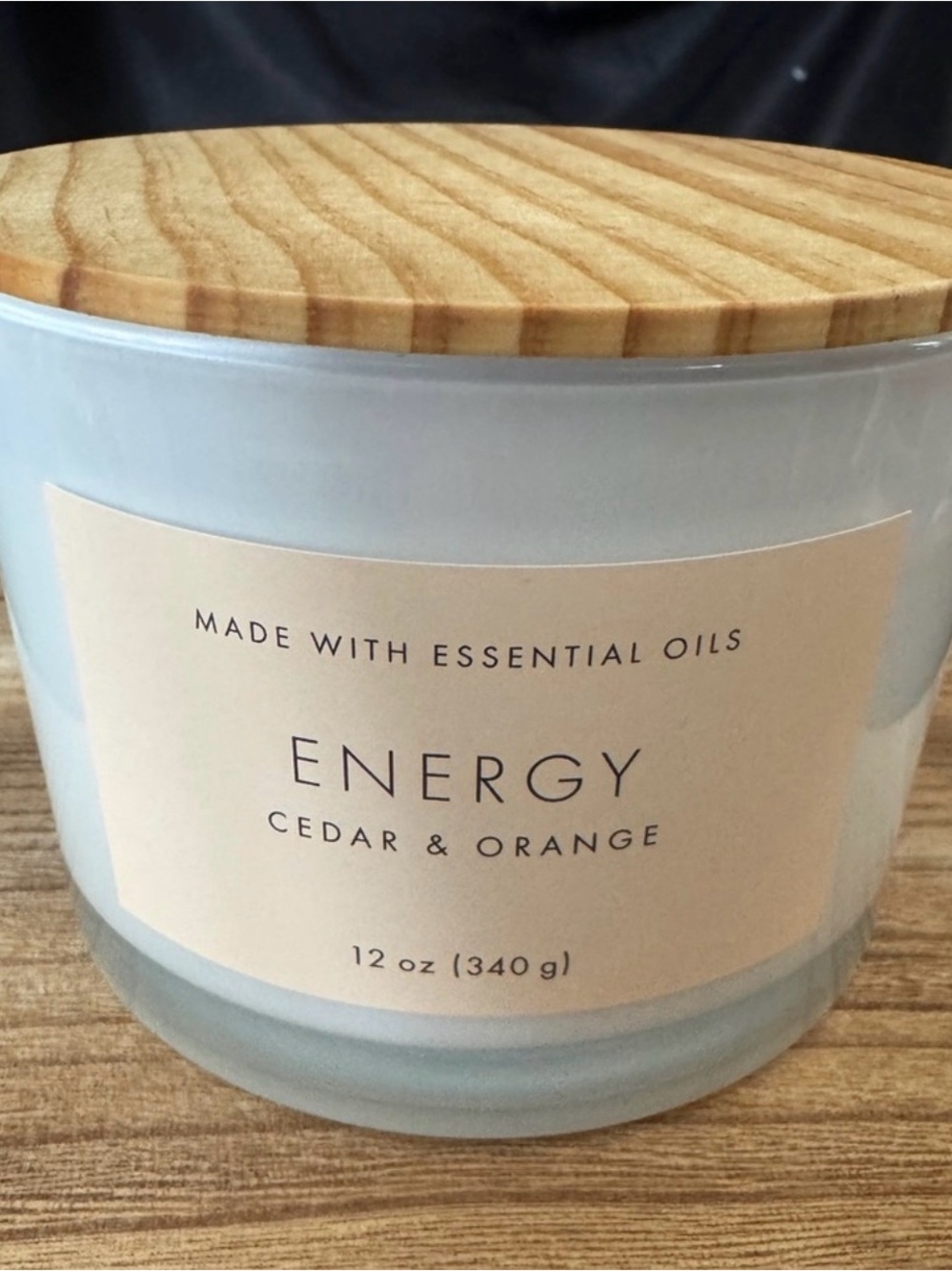Cedar & Orange Scented Candle with Wooden Lid